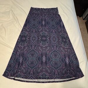 Elegant Purple Paisley Women's Maxi Skirt